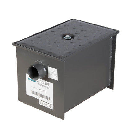 Wentworth 8 Pound Commercial Grease Traps for Restaurant Under Sink Kitchen, 4 GPM Carbon Steel Grease Interceptor Traps for Home Canteen Kitchen Wastewater Factory, WP-GT-4