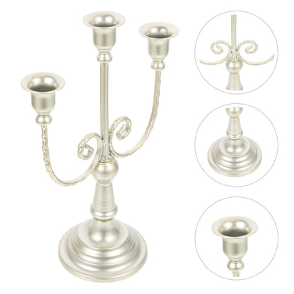 DECHOUS Retro Hollowed Iron Candlestick Set Black Taper Candle Holders European Style Candelabra for Tabletop Decor