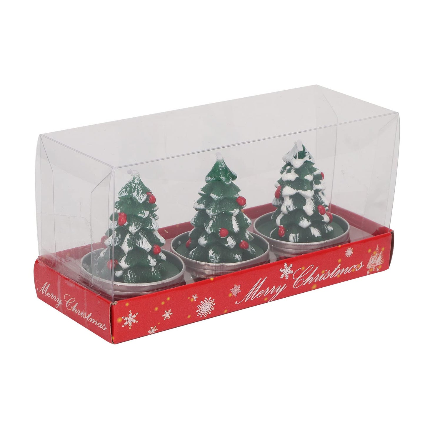 Rcniso Christmas Tree Candle Delicate Paraffin Tea Candle Holder Candles Long Lasting 3 Pieces for Bachelor Parties