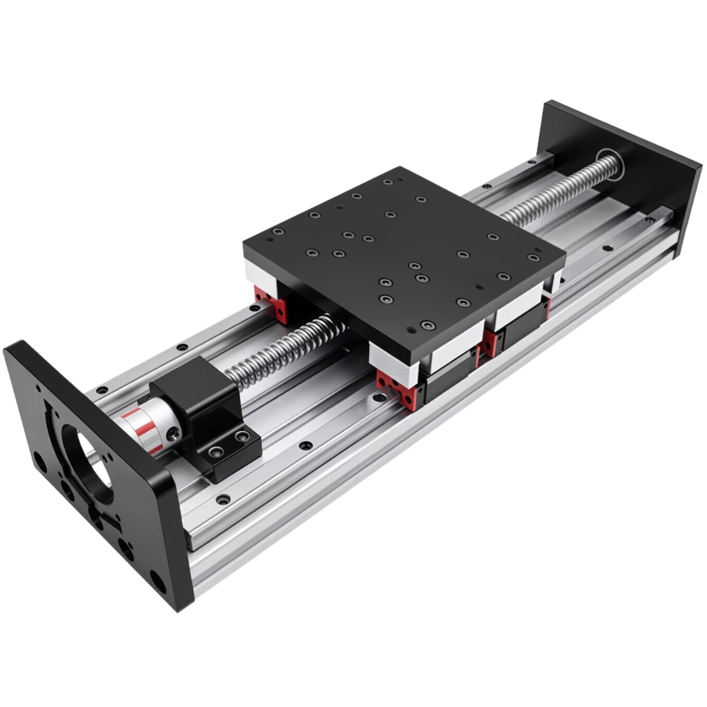 Electric Linear Stage Heavy Duty Load 550 lb 250KG Ballscrew 2005 Double Rail Guide Four Slide 8 Inch 200mm Stroke Slide Stage Compatible Nema23 57mm NEMA34 86mm Stepper Motor for CNC Router