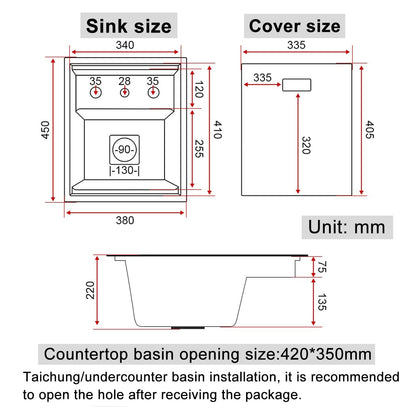 Single Bowl Kitchen Sinks With Cup Washer，stainless steel sink,undermount drop in kitchen sink,Single Bowl Stainless Steel Workstation Bar Sink with Rinser, for home Hotel Cafe Restaurant