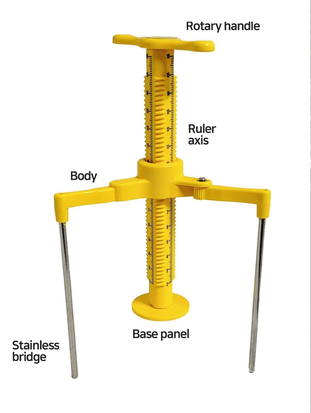 J&C TEC Screed Leveling Tripod for checking Height in Liquid Mortar, Three-sided Unique Ruler Display, Laser Line on Axis Ruler - 10 EA with PVC Box (JNCTEC 10)