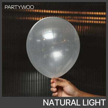 PartyWoo Clear Balloons 100pcs 12 Inch Transparent Latex Helium Balloons for Graduation Wedding Baby Shower Bridal Shower Engagement Gender Reveal Anniversary Birthday Party Decorations Clear-Y2