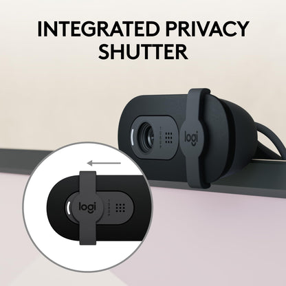 Logitech Brio 101 Full HD 1080p Webcam for Meetings, Streaming, Desktop, Laptop, PC - Built-in Mic, Shutter, USB-A, Teams, Zoom - Black
