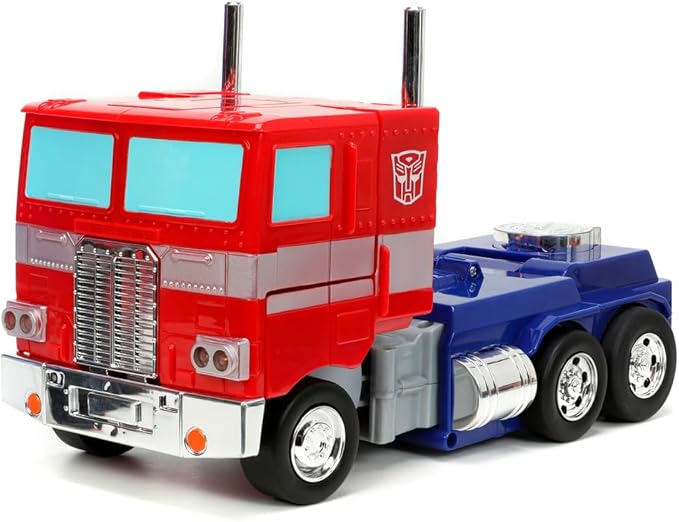 Jada Radio Control Transformers Optimus Prime Convertible 34 cm 2 Channel 2.4 GHz RC Truck Light and Sound Moves in All Directions Transforms into Robot +8 Years (9333521314R00)