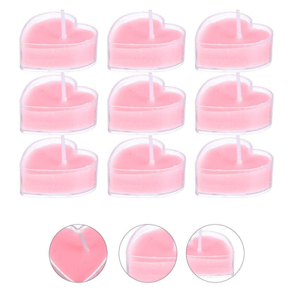 NOLITOY 9pcs Heart-Shaped Aromatherapy Candles for Valentine Day Smokeless Tealight Candles PVC Box Create Romantic Atmosphere for Proposals and Weddings