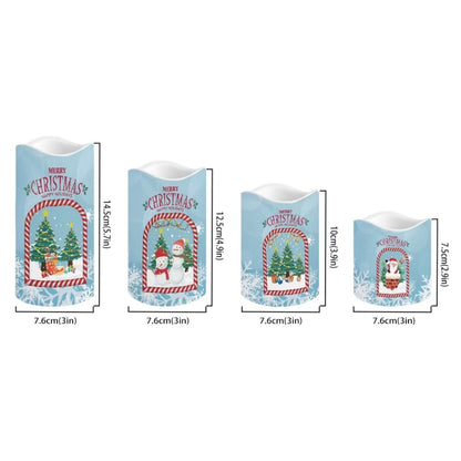 Cozeyat Merry Christmas LED Candles 4 Packs,Flameless Electric Votive Tealights in Warm Yellow,Flickering Electric Candles with Remote Controled for Home Party Cocktail