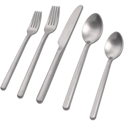 KINGSTONE Silverware Set, 20 Piece Flatware Cutlery Set for 4, 18/10 Stainless Steel Silverware Mirror Polished Dishwasher Safe for Home, Restaurant, Wedding, Party, Matte Silver