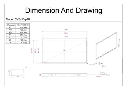 Chengying 50 inch 10 Point Multi-Touch Infrared Touch Frame, ir Touch Panel, Infrared Touch Screen Overlay