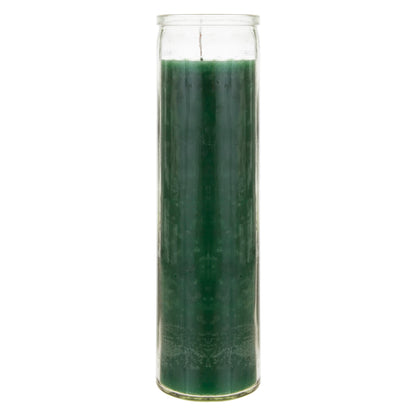 Mega Candles 6 pcs Unscented Green 7 Day Glass Container Devotional Prayer Candles, Premium Wax Candle 2 Inch x 8 Inch, Sanctuary, Vigils, Prayers, Blessings, Religious, Memorials, Remembrance