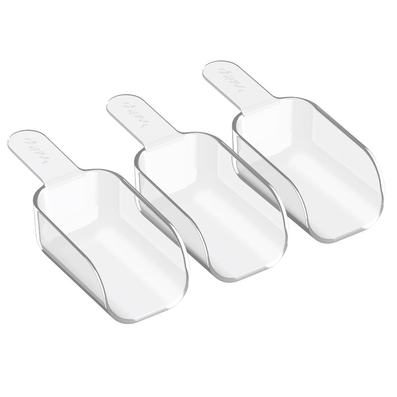 Bentgo Pantry - 3-Piece All Purpose Scoop Set, 1/2 Cup (4 oz) Spoon, Clear & Lightweight, Ideal for Scooping Flour, Sugar, Coffee, Candy, & More for Kitchen and Pantry Containers (Clear)