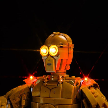 Upgraded Led Light Kit for Lego Star Wars C-3PO Buildable Droid Figure Building Set Light Control Version Compatible with Lego 75398 (Model Not Included)