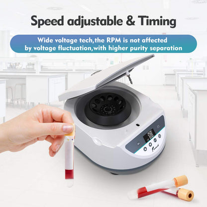 Digital Lab Centrifuge Machine for PRP Benchtop Centrifuge for Laboratory 12x5ml/10ml Tube,500-4000rpm w/Timer
