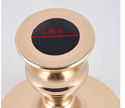 Gold Candle Holder with Stable Base, 3.3 Inch Alloy Holder for Taper Candles, Wedding, Dinning, Party Decoration (Gold)