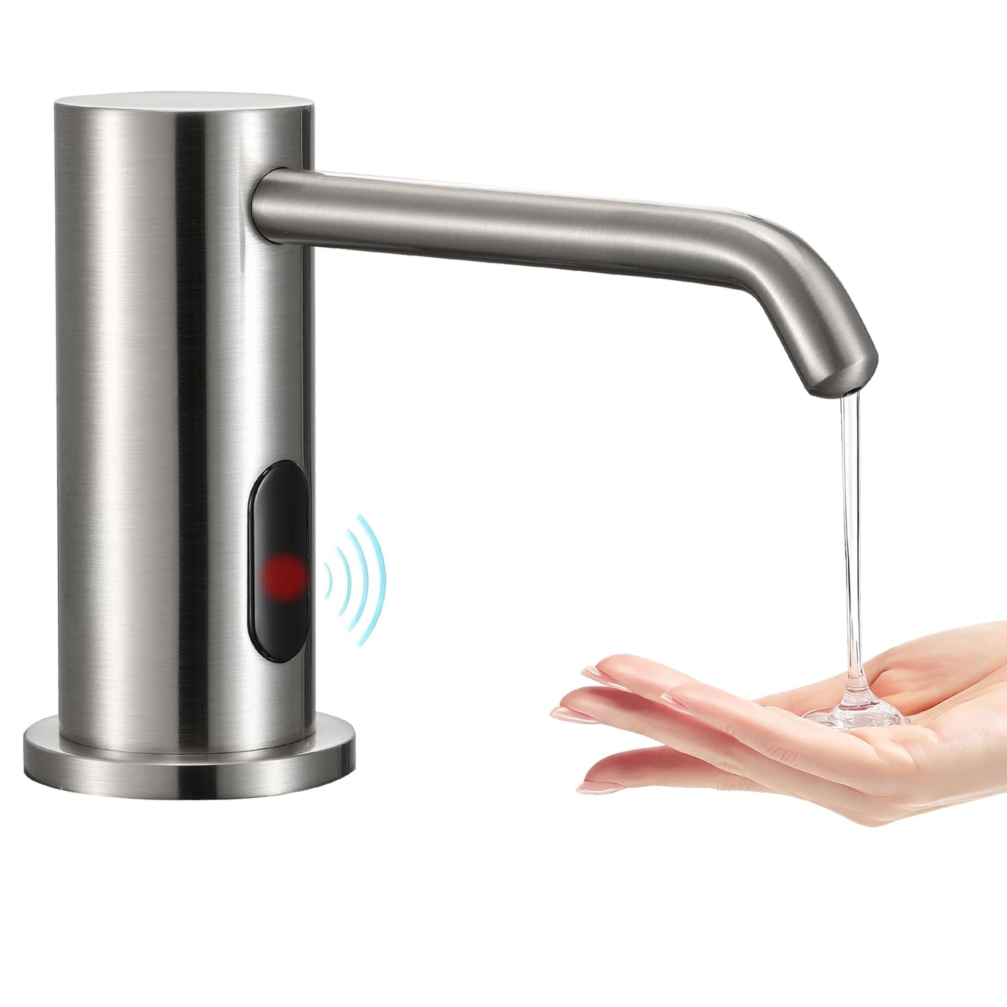 Automatic Soap Dispenser Touchless for Kitchen Bathroom Sink Built in Electric Soap Dispenser Infrared Sensors Liquid Commercial Dispenser with Bottle and Pump 33.81oz/1000ml (Brushed Nickel)