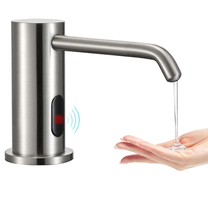 Automatic Soap Dispenser Touchless for Kitchen Bathroom Sink Built in Electric Soap Dispenser Infrared Sensors Liquid Commercial Dispenser with Bottle and Pump 33.81oz/1000ml (Brushed Nickel)
