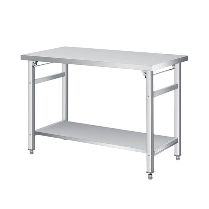 GAOMON 48" Folding Stainless Steel Table, 920 LBS Commercial Worktable Workstation with Undershelf for Prep & Work, NSF Stainless Steel Kitchen Island for Home Kitchen Restaurant Garage Warehouse
