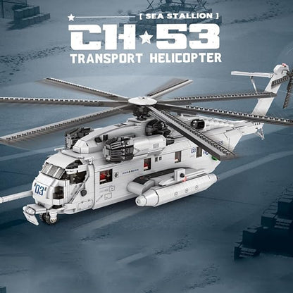 Military Helicopter Building Block Toy 1/35 Ch-53E Building Set Fighter Jet Airplane Toy Model for Teenagers and Adults(2192 Pieces)