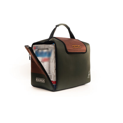 Kanga Insulated Cooler Bag - Soft Cooler Bag - 24 Pack Beer and Seltzer Drink Cooler - Insulated and Durability Tested - Kanga Kase Mate Cooler - Woody