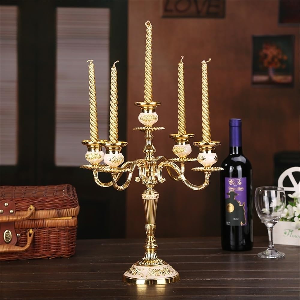 Candelabra European Retro Five-Head Candle Holder Home Wedding Props Decorative Candlestick Decorate