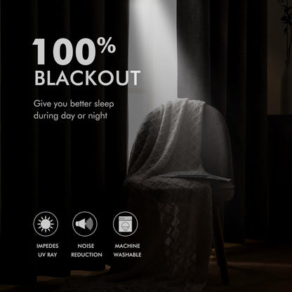 MIULEE Linen Curtains - 100% Blackout Thermal Insulated Drapes | Brown Grommet Room Darkening | 52 x 54 Inch (2 Panels)