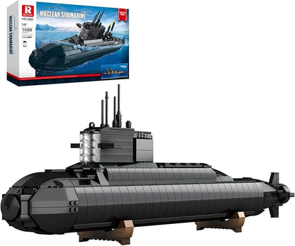 Reobrix Military Nuclear Submarine Building Sets for Adults Nuclear Submarine Toy Model Kit with Lights 800 Technical Collectible Home Office Decor Army Building Toys for Adult 14+(1498 PCS)