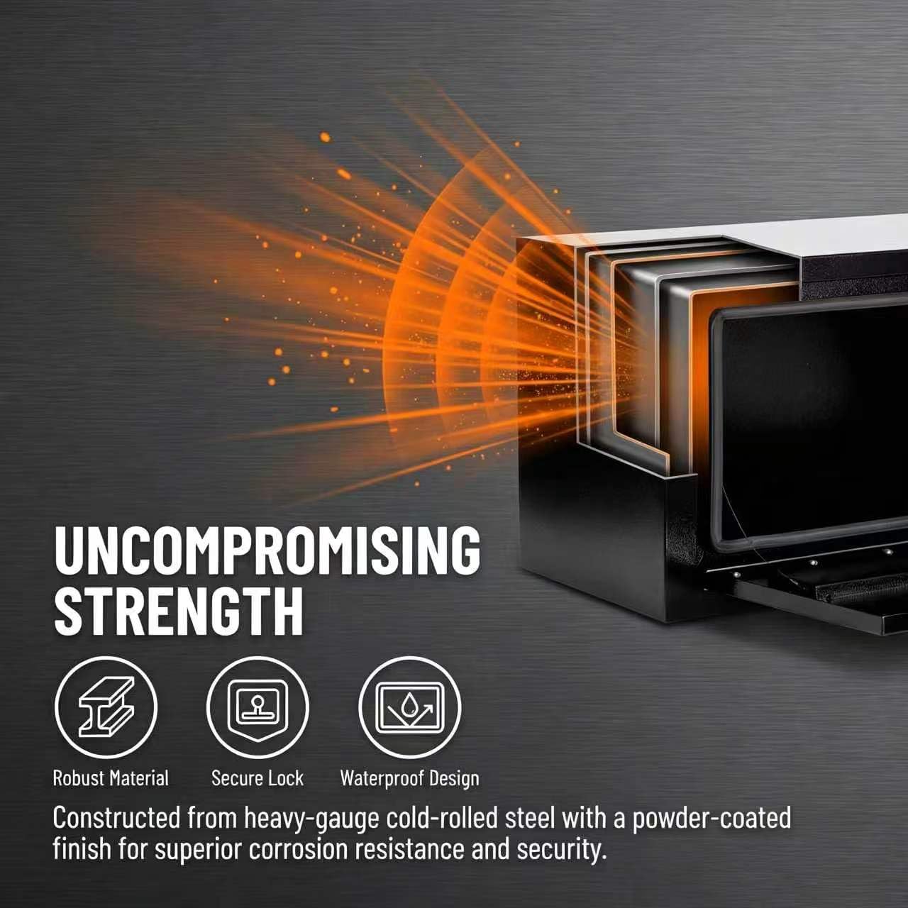 24" Underbody Truck Tool Box, Heavy Duty Steel Underbody Toolbox 24 x 12 x 14 with T-Handle Lock & Weatherproof Seal, Lockable Truck Trailer Tool Box for Pickup, Flatbed, RV, Van, Utility Vehicles