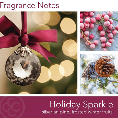 Colonial Candle Scented Jar Candle, Classic Cylinders, Holiday Sparkle, 2 Wick, 19 oz, Purple