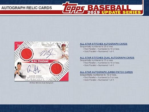 2019 Topps Update Baseball Blaster Box (7 Packs/14 Cards: 1 Hit 5 Inserts)
