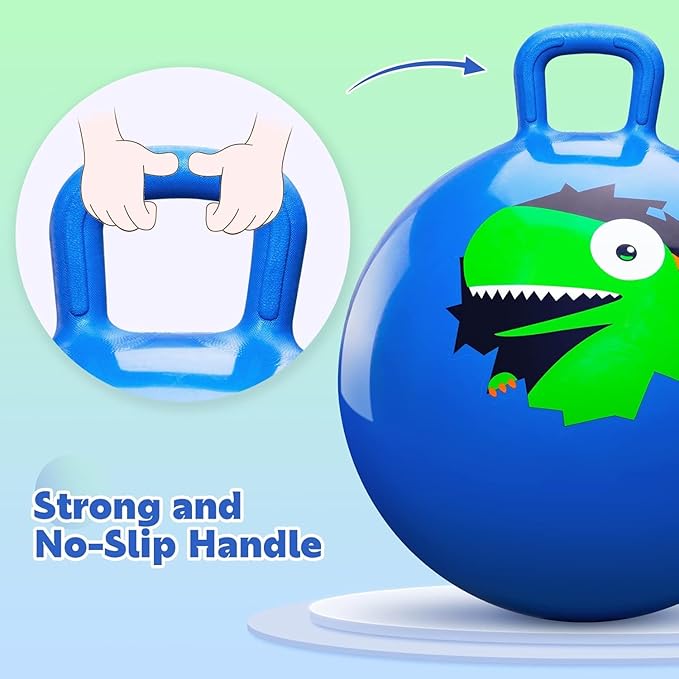 PlayZap Hopper Balls for Kids 6-12 20 Inches Bouncy Ball with Handle 20 Inflatable Bouncing Hopper 50cm Jumping Toys Garden Hopping Toys Girls Boys Gifts