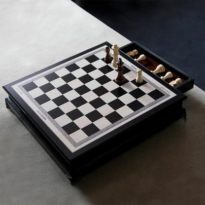 15 Wooden Chess Set Large Size Board Built-in Storage Drawer - 2 Extra Queens - Wooden Chess Pieces - Gift wrap Adult and Children's Board Games