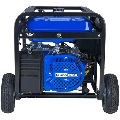 DuroMax Gas Powered Portable 12000 Watt-Electric Start-Home Back Up & RV Ready, 50 State Approved Generator, Blue, Black