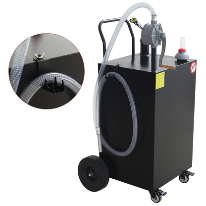 45 Gallon Fuel Caddy, Portable Gas & Diesel Storage Tank with Manual Pump, Fuel Caddy with 4 Wheels for Refueling Cars, Trucks, Lawn Mowers, ATVs, and Boats.