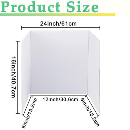 LonlyEagle Trifold Poster Board, 24" x 16", 3-Pack, White Corrugated Project Boards for Science Fairs, School Projects, Event Displays