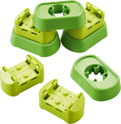 HABA Ball Run Expansion Set Kullerbu Connectors and Base Building Set for Elevated Marble Runs and Tracks - 8 Piece STEM Toys Accessory Set