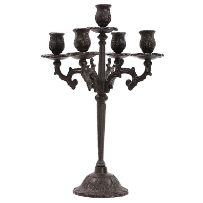 5-Candle Metal Candelabra 17inch Tall Decorative Pillar Candle Stand Elegant Candle Holder for Home Decor, Event, Wedding, Party