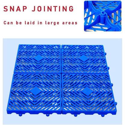 LXSEHN Plastic Pallet, Waterproof Storage Grid Pad, Lightweight Nestable Floor Pallets, 10pcs HDPE Breathable Grids Article Racks for Garage Supermarket Basement,(15.7x15.7x2in)