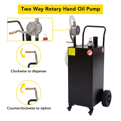 30 Gallon Gas Caddy - Portable Fuel Tank with Pump Gasoline Tank Portable Fuel Storage Tank for Boat, Car,Garden, Lawnmower, ATV