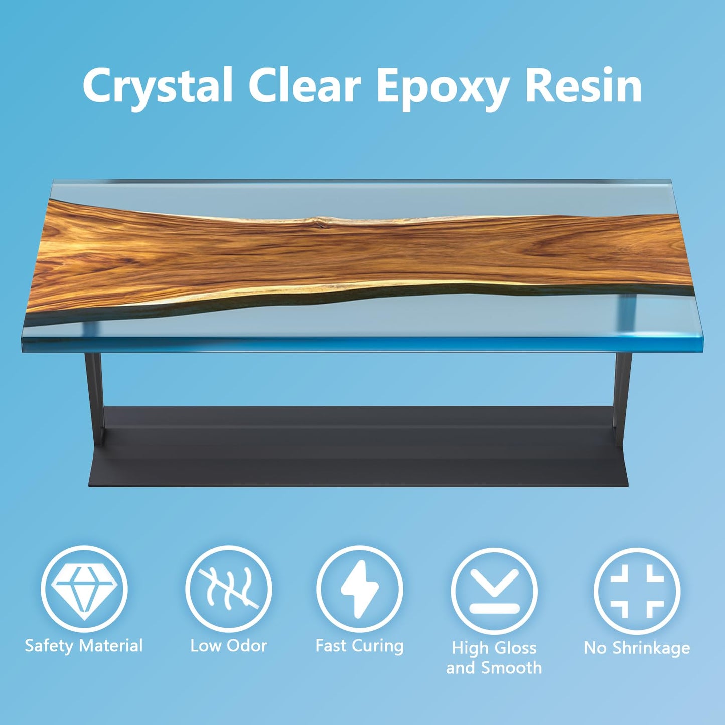 OcePor Epoxy Resin-38OZ, Crystal Clear Epoxy Resin Kit, No Yellowing No Bubble Art Resin Casting Resin for Art Crafts, Jewelry Making, Wood & Molds(19OZ x 2)