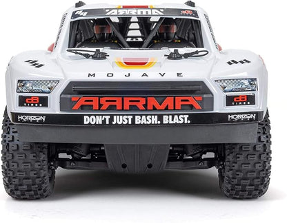 ARRMA Mojave RC Truck 4X4 4S BLX 1/8th Scale Desert Truck RTR (Battery and Charger Not Included) White/Red ARA4404T1