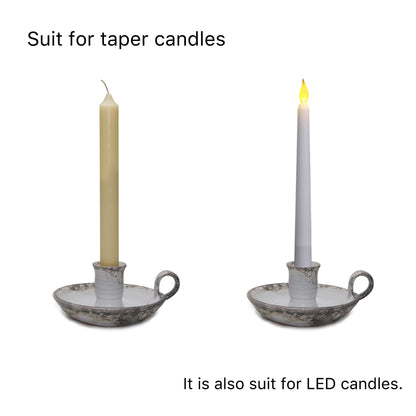 Kendiis Candle Holder Ceramic Candlestick Holder, Candlelight Stand for Spell Candles, Taper Candles, and Incense, Halloween Christmas Dining Room Home Decoration Display