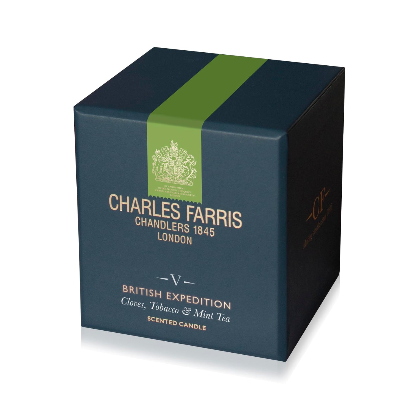 Charles Farris Luxury Scented Candle – 1 Wick, Hand-Poured, Long Lasting, Clean Burning, 210g / 7.5oz, Burns for up to 50 Hours, Made in England – Cloves, Tobacco & Mint Tea – British Expedition