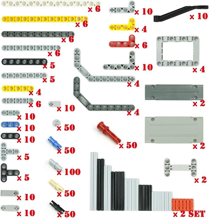 582pcs Technical Parts and Pieces Beams Axles Connectors Bricks Sets Compatible with Technical Chassis Frame Liftarm and Pins Building Blocks Accessories Robot Kits Bulk Toys