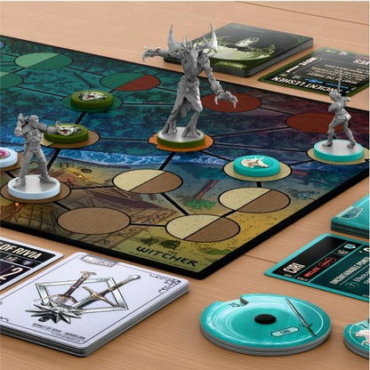 Restoration Games Unmatched The Witcher Steel &amp Silver - Strategy Board Game for Adults - Witcher Heroes Expansion with Double Sided Battlefield - 2-3 Players - 30 Min Playtime - Ages 9+