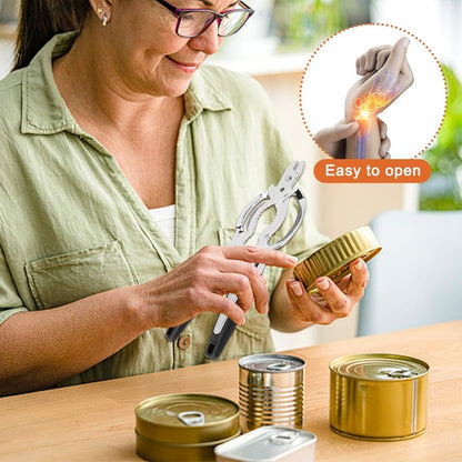Jar Opener, Stainless Steel Jar-Lid Opener, Multifunctional Jar-Opener for Weak Hands, Beer Bottle-Opener for Arthritic Hands, Seniors with Arthritis