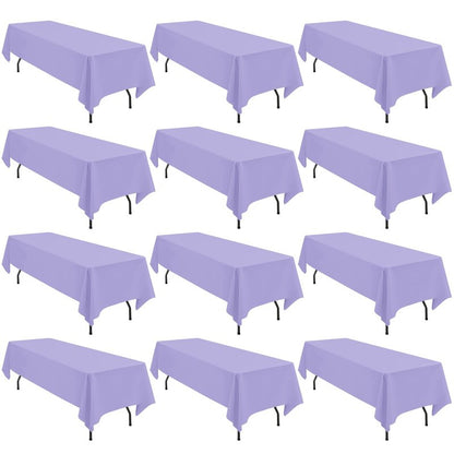 12 Pack Polyester Tablecloth 60 x 126 Inch Royal Blue Tablecloth for 8 Ft Rectangle Tables,Washable Fabric Table Covers Polyester Table Clothes for Wedding Parties Banque