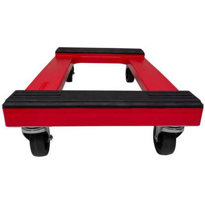 Akro-Mils RMD3018RC4PAR Plastic 4-Wheel Furniture Dolly with Steel-Reinforced Frame and 4-Inch 4-Way Swivel Casters, 1200 Lbs Capacity, 18-Inch x 30-Inch, Red