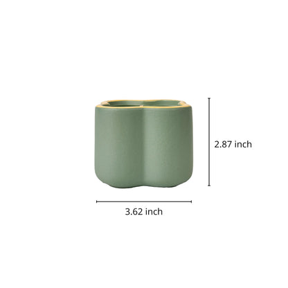 Basil & Nerde Scented Candle 9oz - CW Studio Flower-Shaped Ceramic Jar with Dust Cover, Up to 45 Hour Burn, Palm & Paraffin Wax, Clean Burn - Kraft Paper Box for Home Decor & Gift Giving