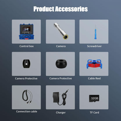 Sewer Camera with 18mm 512hz Transmit,Pipe Inspection Camera 7" DVR Waterproof IP68 Borescope Plumbing Drain Endoscope 32GB Card for Home Wall Duct Drain Pipe Plumbing