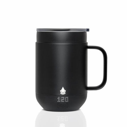 Ciups Heated Coffee Mug Rechargeable, 4-Hour Battery Life, LED Display, Temperature Control, Cup Warmer, Self-Heating Electric Coffee Mug, 16 ounces (Black)